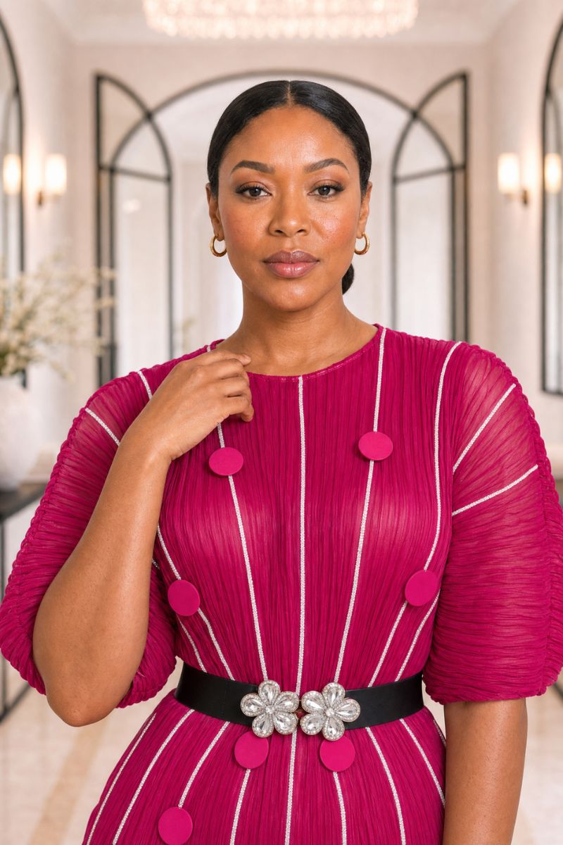 The Serena Fishtail Dress - Hot Pink