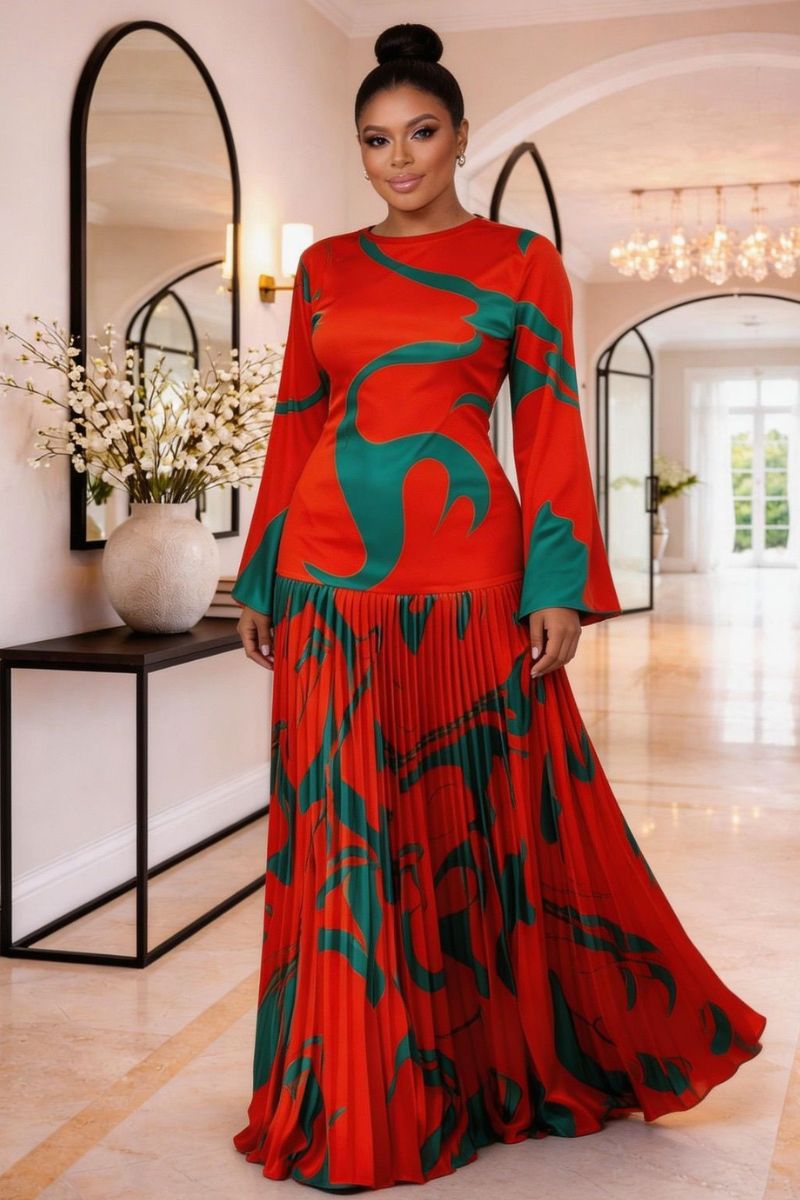 Tessy Flowing Maxi Dress - Orange