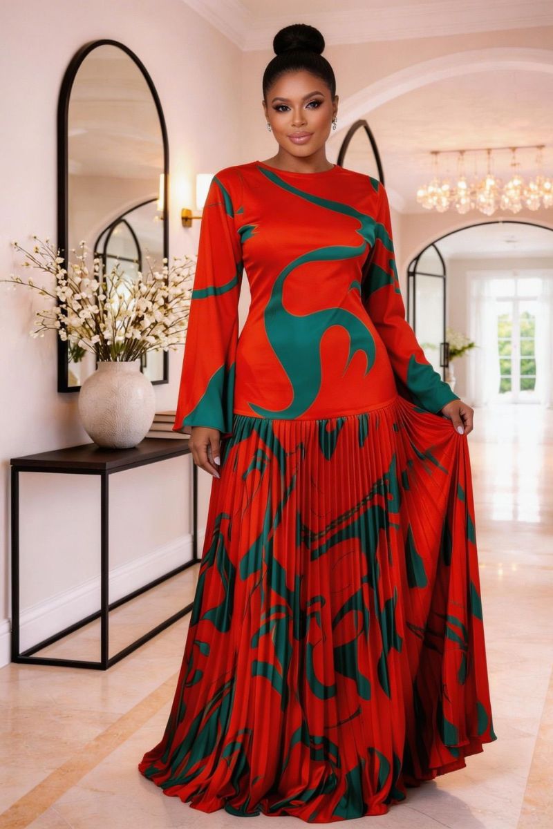 Tessy Flowing Maxi Dress - Orange