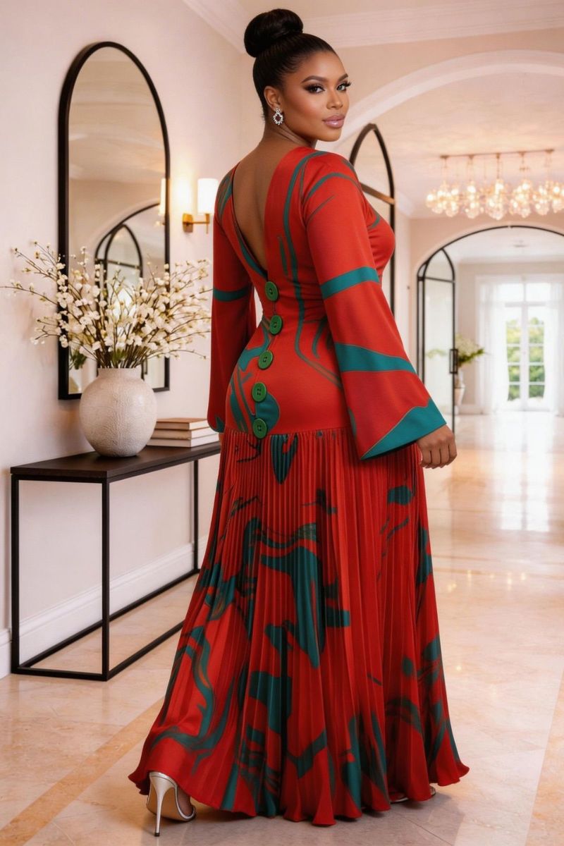 Tessy Flowing Maxi Dress - Orange