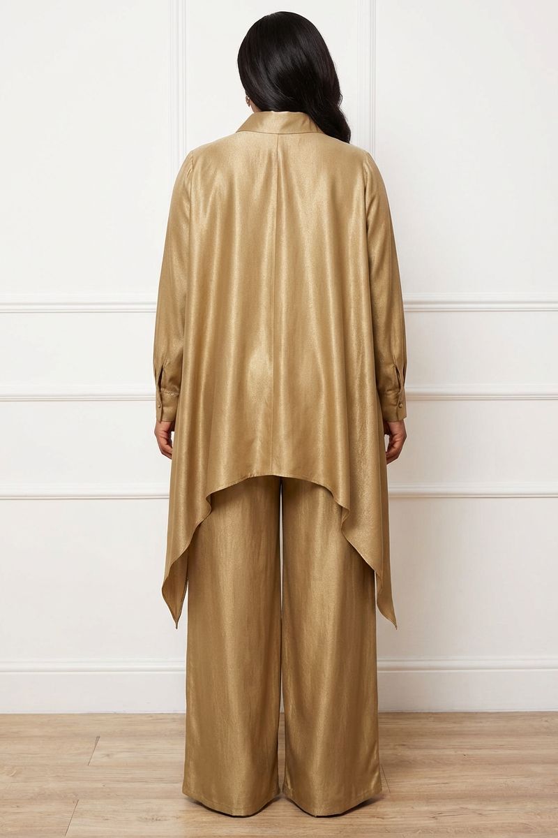 Aurora Gold Sculpted Trouser Set