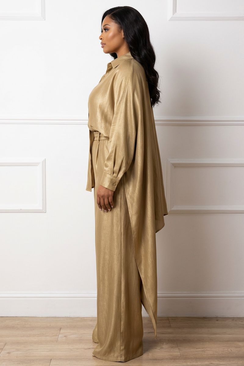 Aurora Gold Sculpted Trouser Set