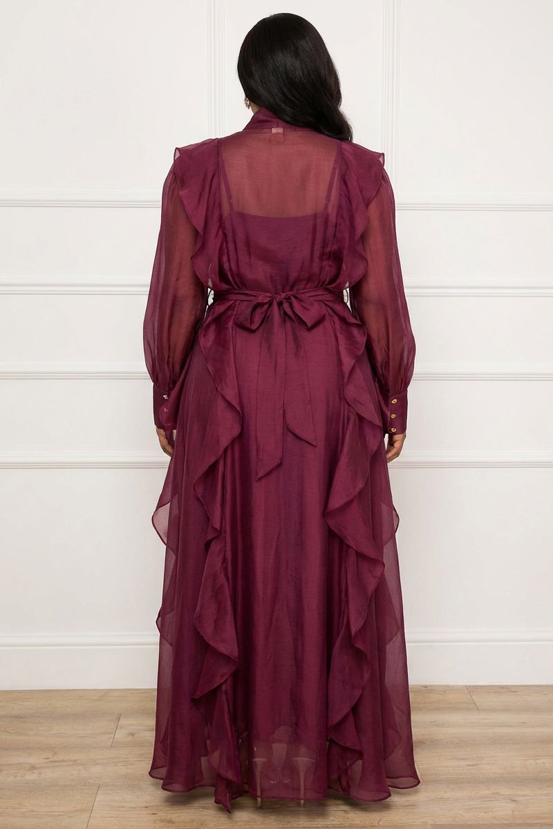 Bordeaux ÉToile Sheer Dress