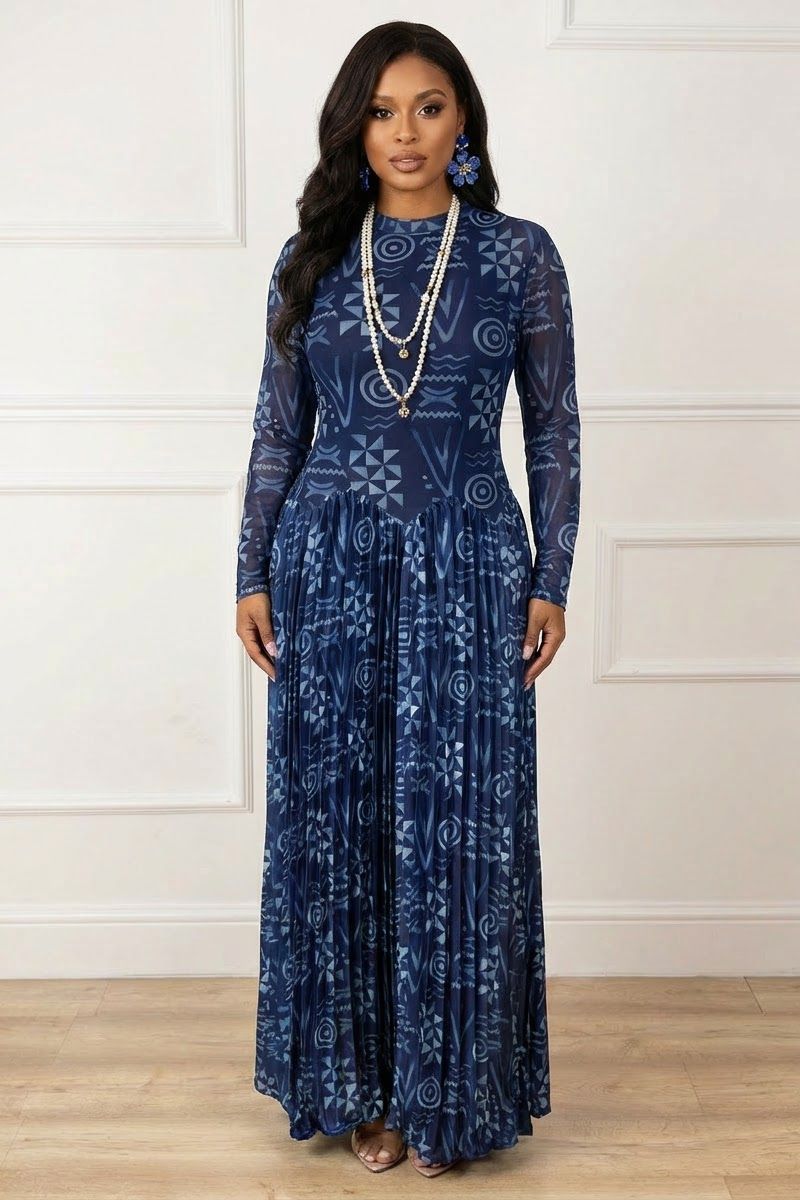 THE AZURE ILLUSION MESH GOWN