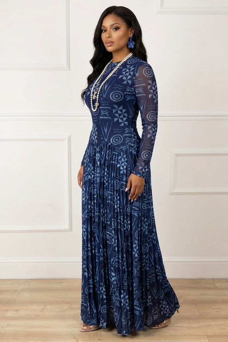 THE AZURE ILLUSION MESH GOWN