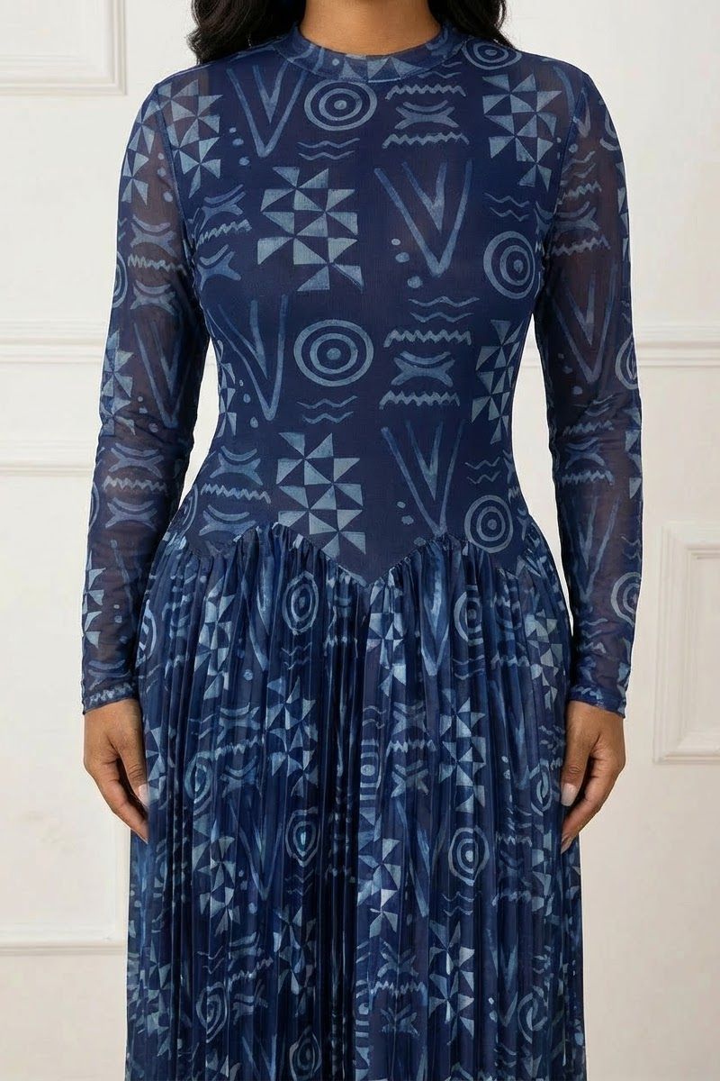 THE AZURE ILLUSION MESH GOWN