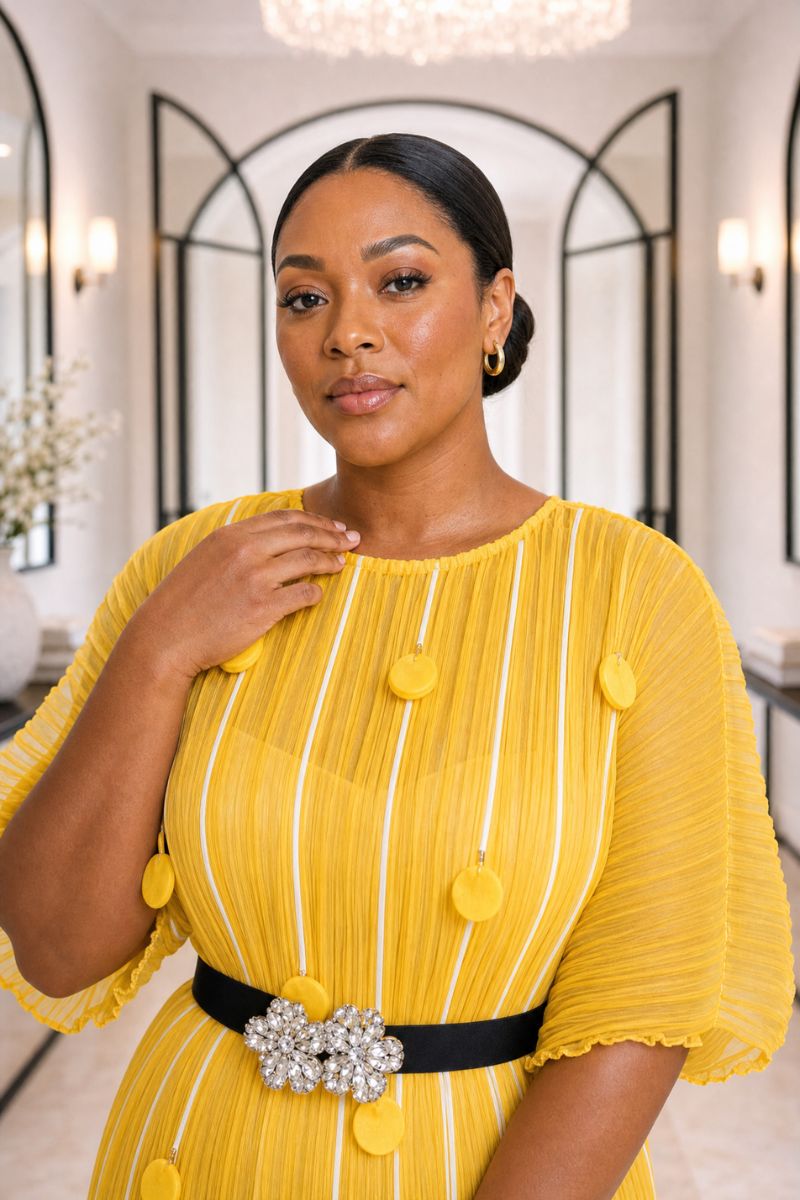 The Serena Fishtail Dress - Sunflower Yellow